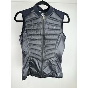Nike Aeroloft 800 Down Filled Packable Puffer Vest Size Small Black 546673-010